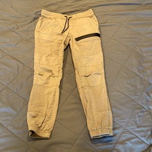 Ring Of Fire Heat Sealed Pocket Jogger Pants, Tan color, Size M